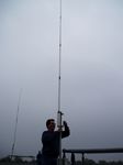 Montage der GP-1500 von Wimo, 10-80m Vertikal Antenne